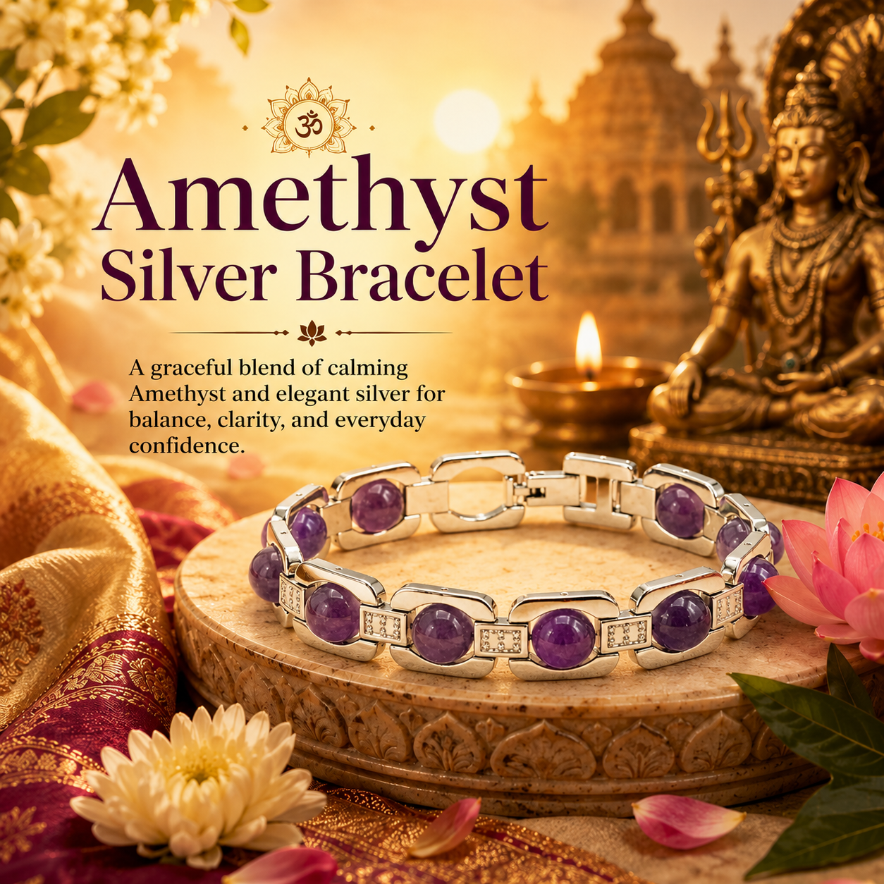 Amethyst Silver Bracelet