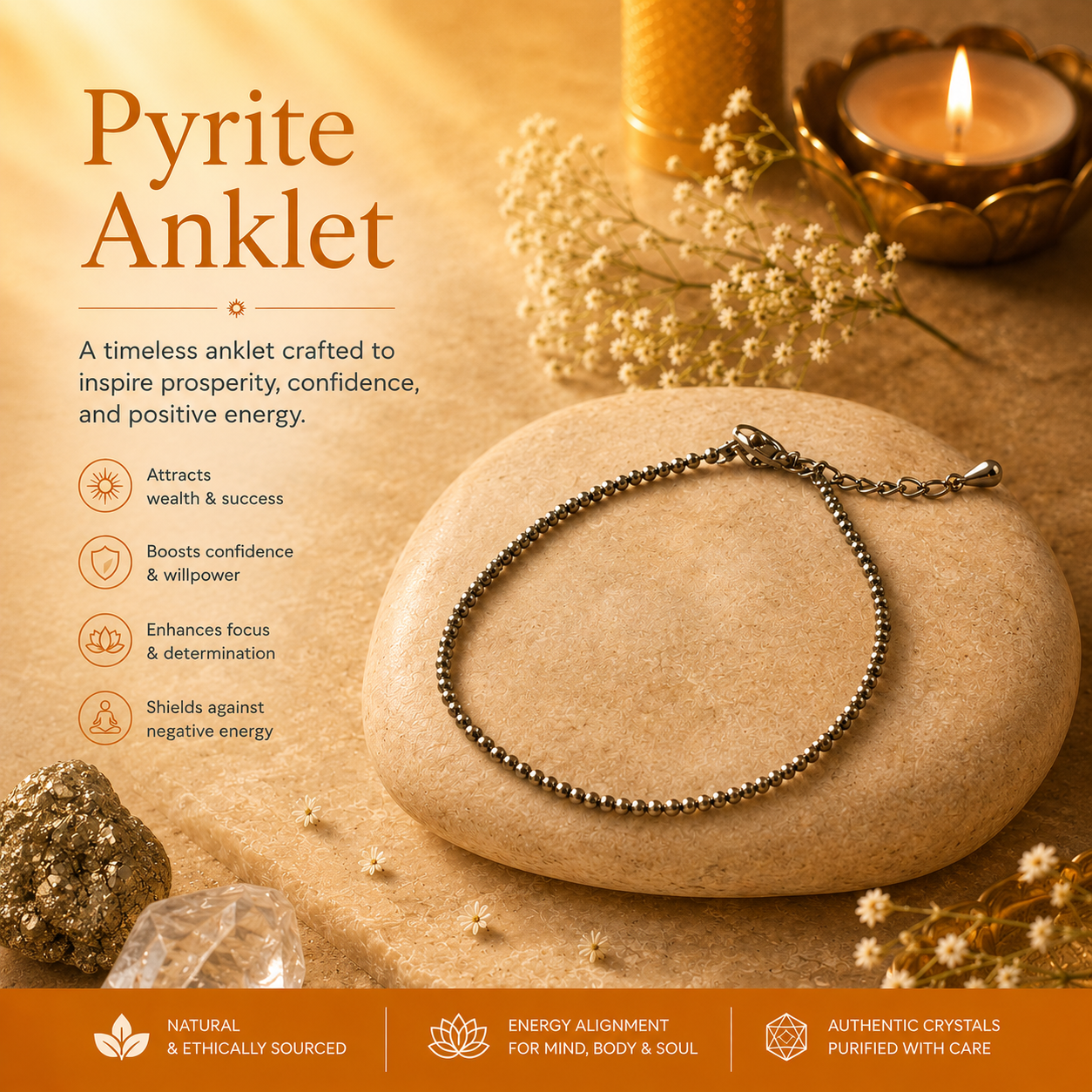 Pyrite Anklet