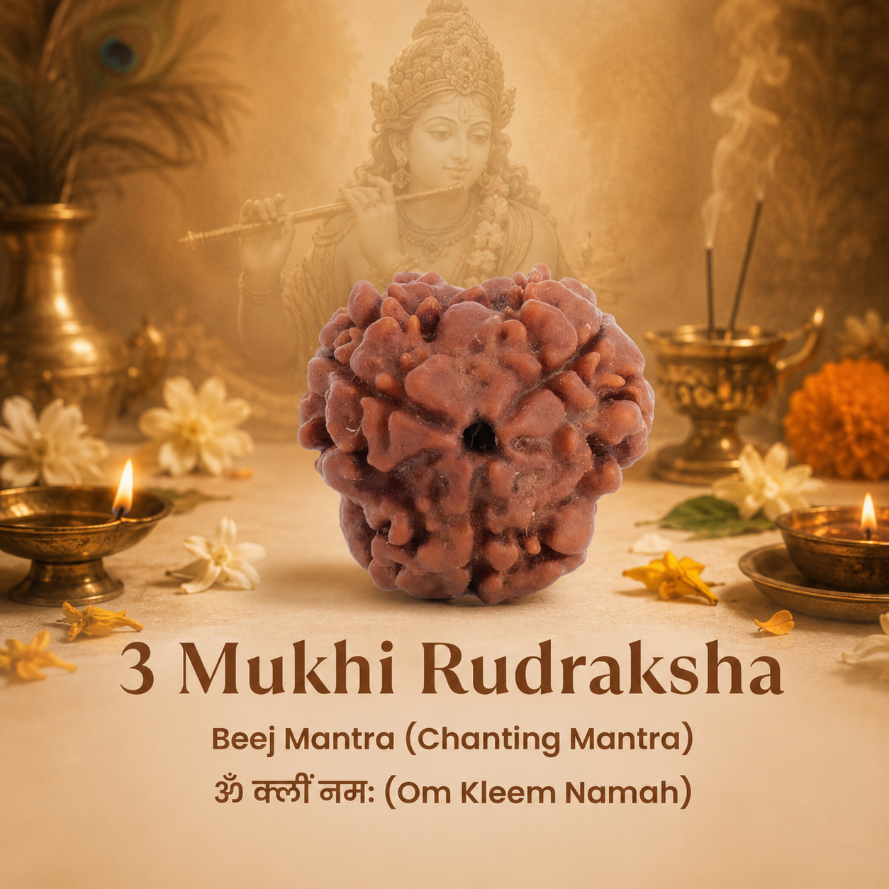 Nepali 3 Mukhi Rudraksha