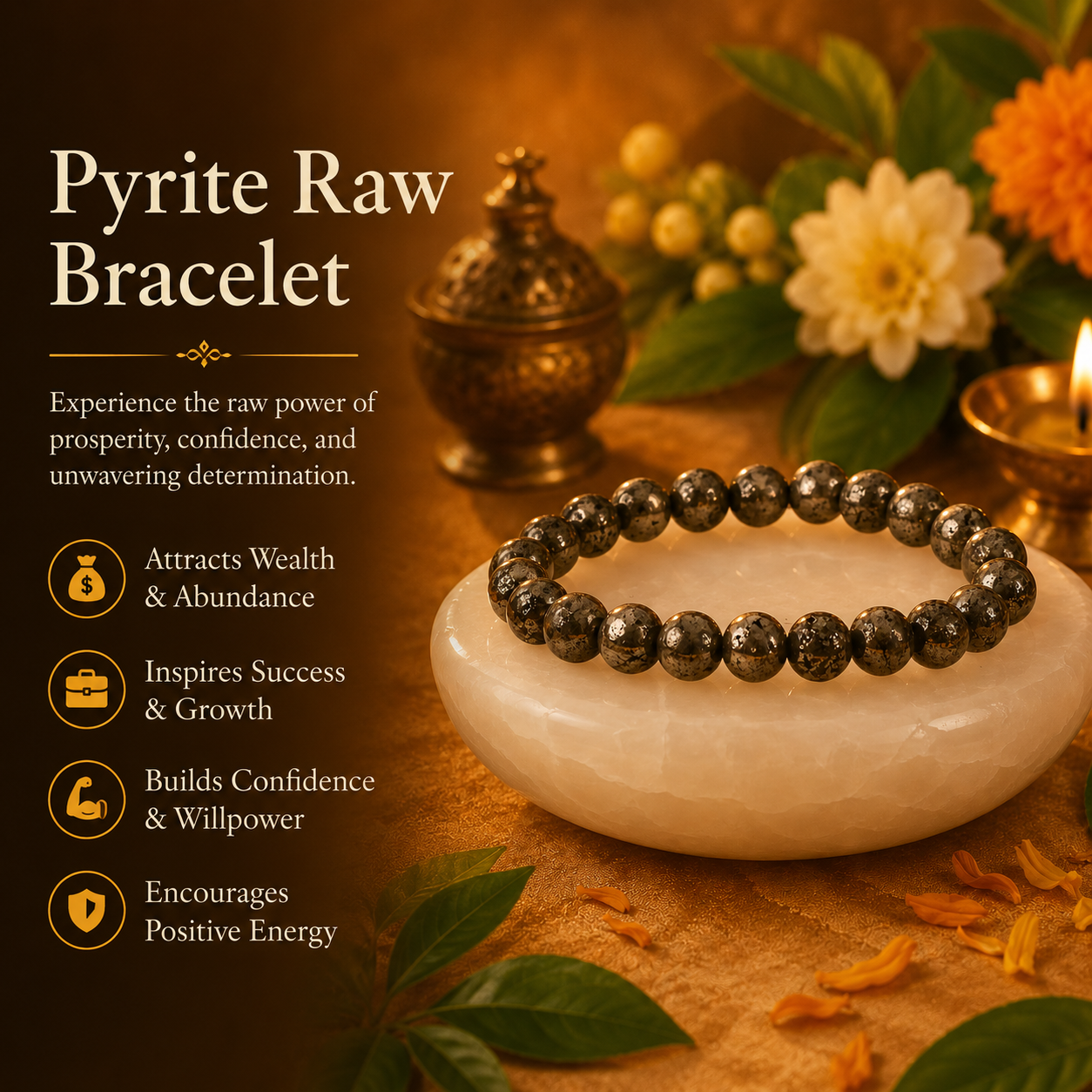 Raw Pyrite Bracelet