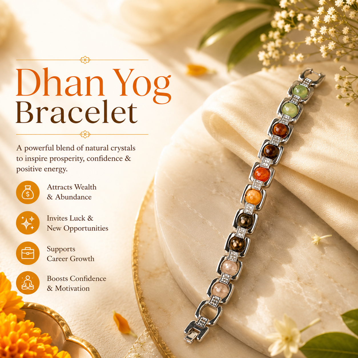 Dhan Yog Bracelet Sliver Plated