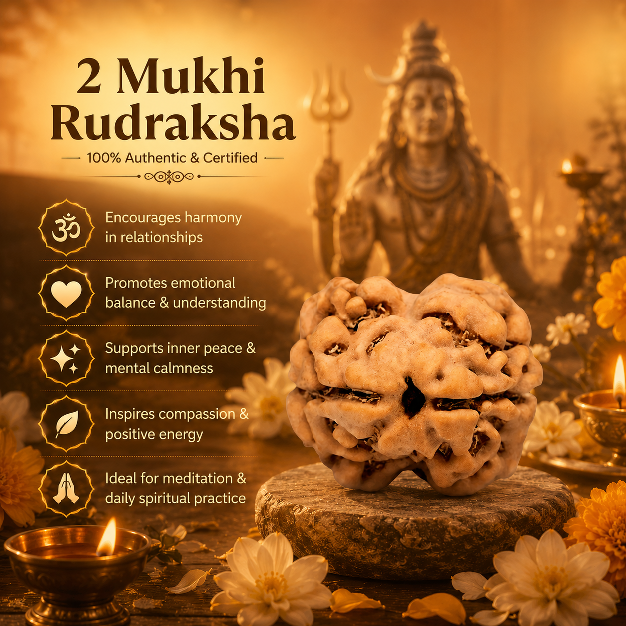 Nepali 2 Mukhi Rudraksha - Image 1