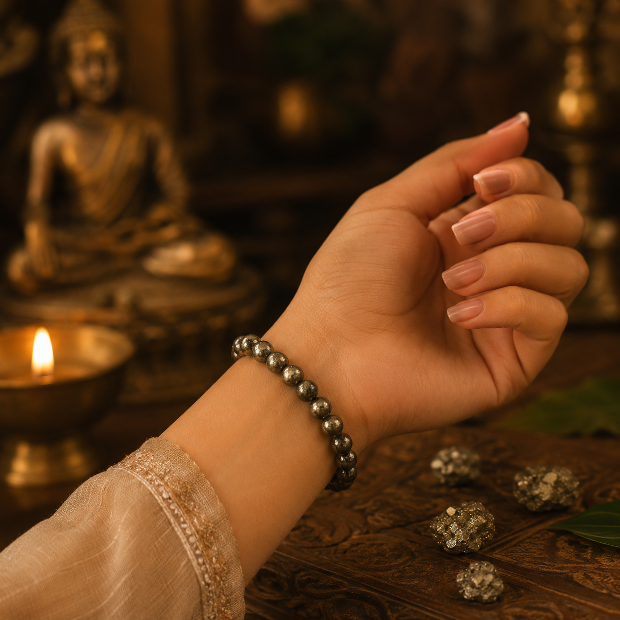 Raw Pyrite Bracelet - Image 3