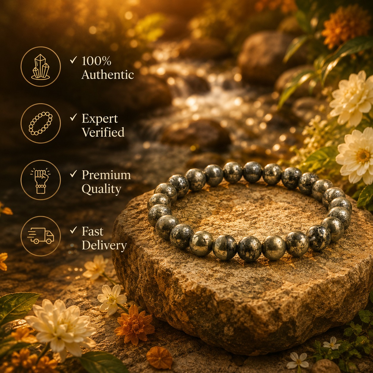 Raw Pyrite Bracelet - Image 4