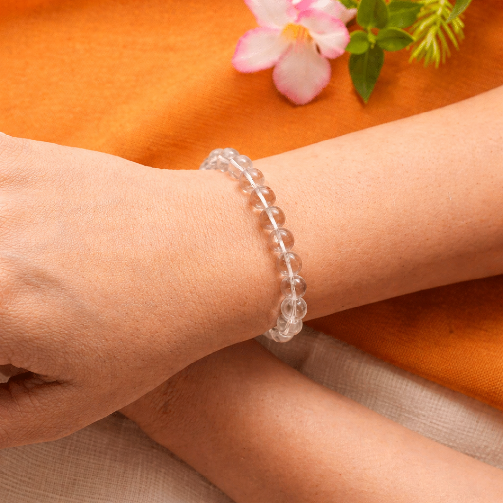 Natural Sphatik Bracelet (8mm, Unisex) - Image 2