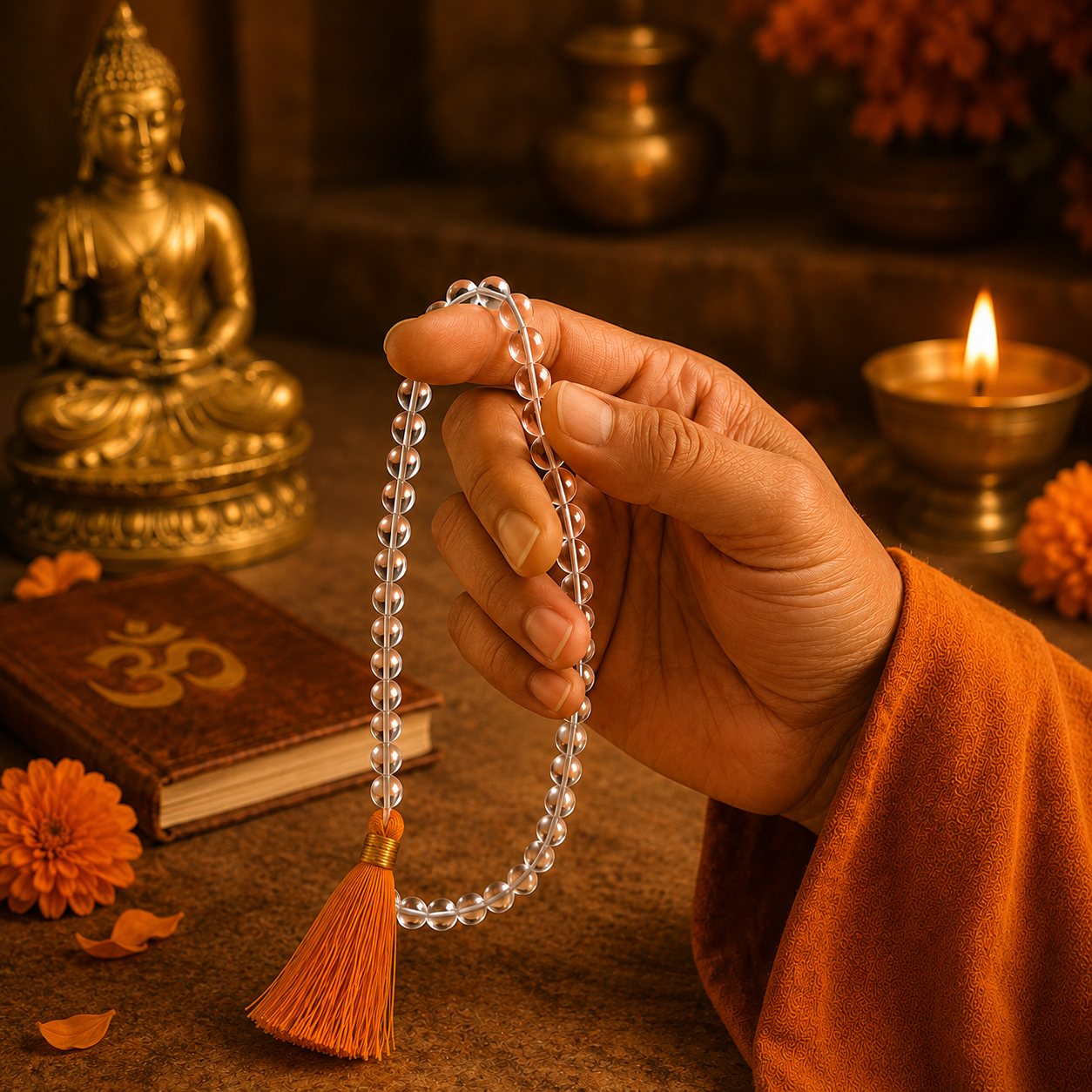 Natural Sphatik Necklace Jaap Mala (108+1 Beads, 8MM, Unisex) 100% Original & Certified - Image 4