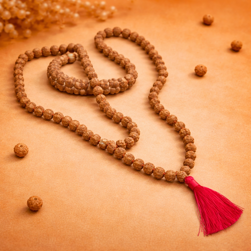 Rudraksha Mala | 5 Mukhi Indonesian 108 Beads (8mm) - Image 1