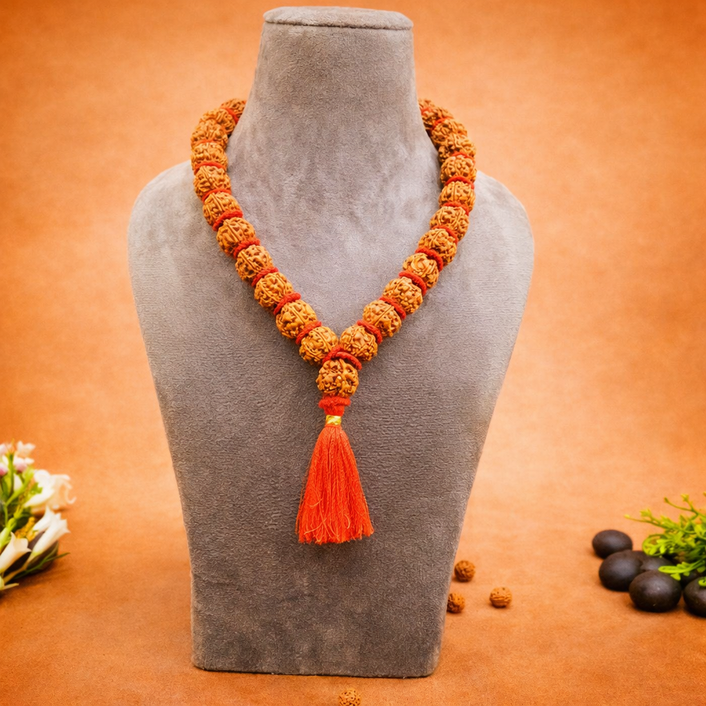 5 Mukhi Kantha Mala | Five Face Nepali Rudraksha Mala - Image 2