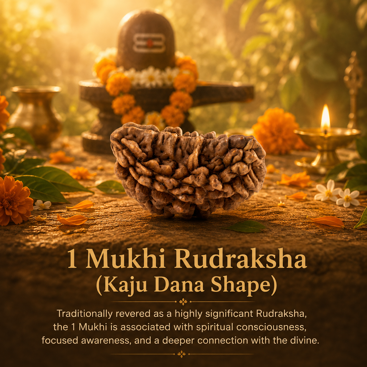 1 Mukhi Rudraksha (Kaju Dana Shape) - Image 1