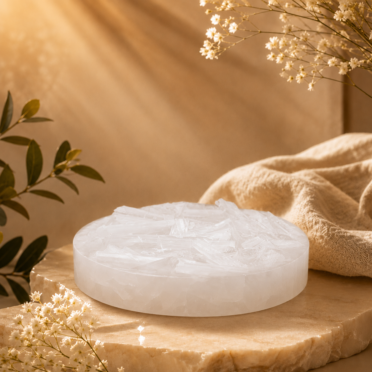 Selenite Plate – Pure Energy for Your Sacred Space - Image 1