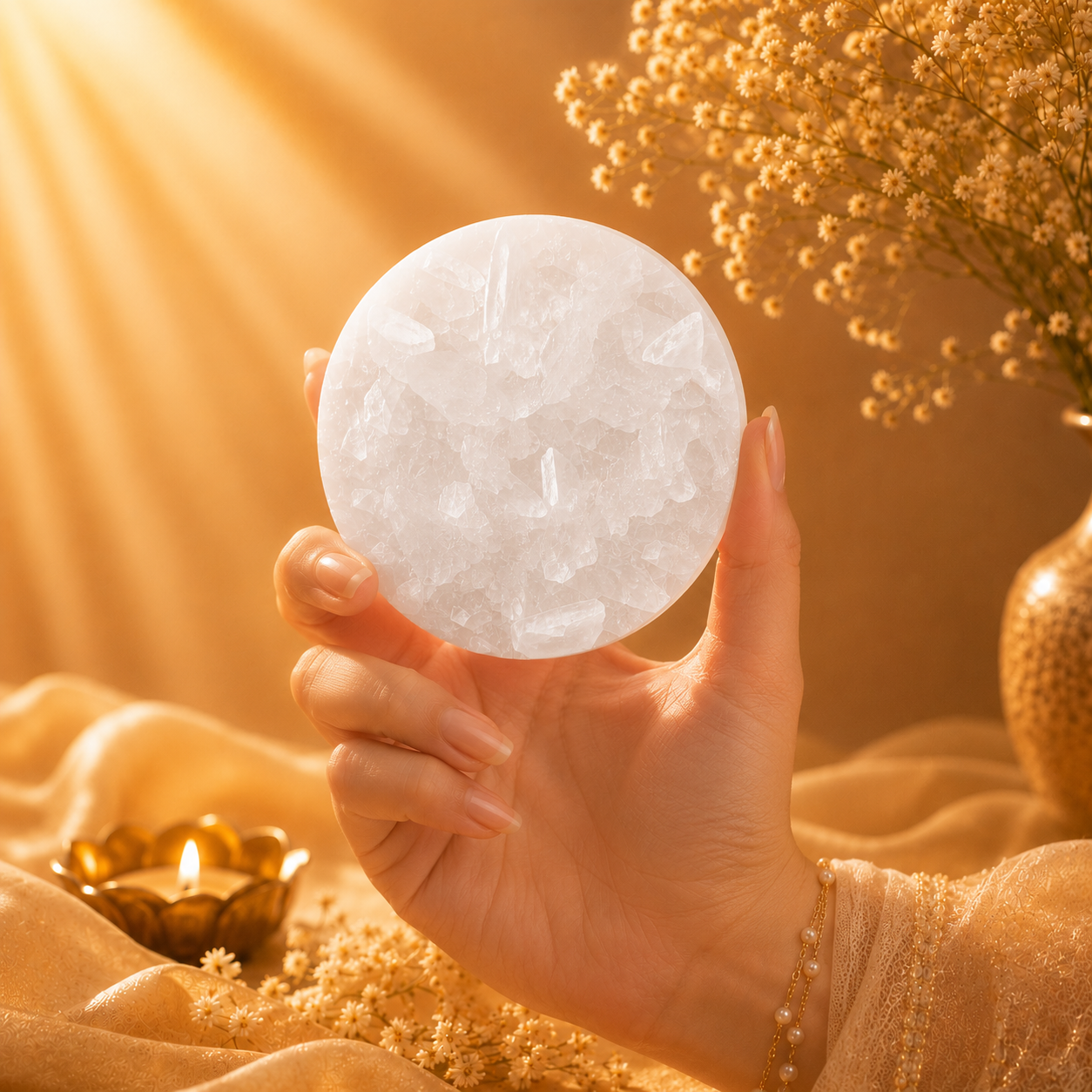 Selenite Plate – Pure Energy for Your Sacred Space - Image 2