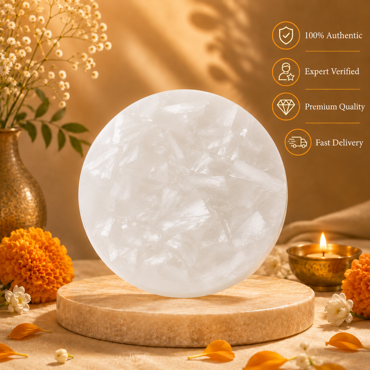 Selenite Plate – Pure Energy for Your Sacred Space - Image 4
